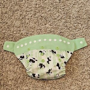 Grovia Green Panda Print Kids Hybrid Diaper
